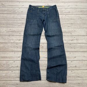 Y2K Mile End Jeans Women's 27 Blue Dark Wash Bootcut Relaxed Fit Cotton Utility